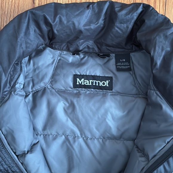Marmot Mens Large Black Puffer Down Jacket - Picture 2 of 8